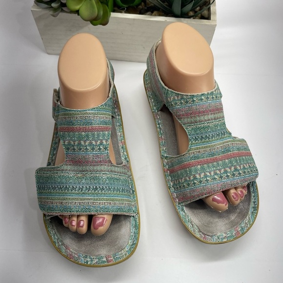 Alegria Multicolor Striped Sandals - Picture 2 of 5